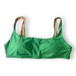 Banana Republic Kelly Green Sweatheart Bikini Top size large NWT